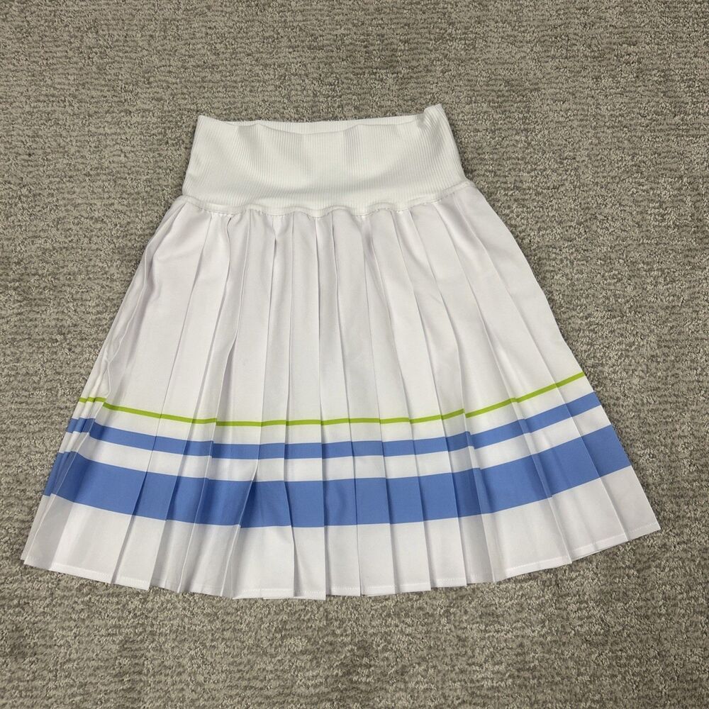 Foray Golf Golf Skort Womens XS White Blue Skirt Pleated Pockets Pickleball New